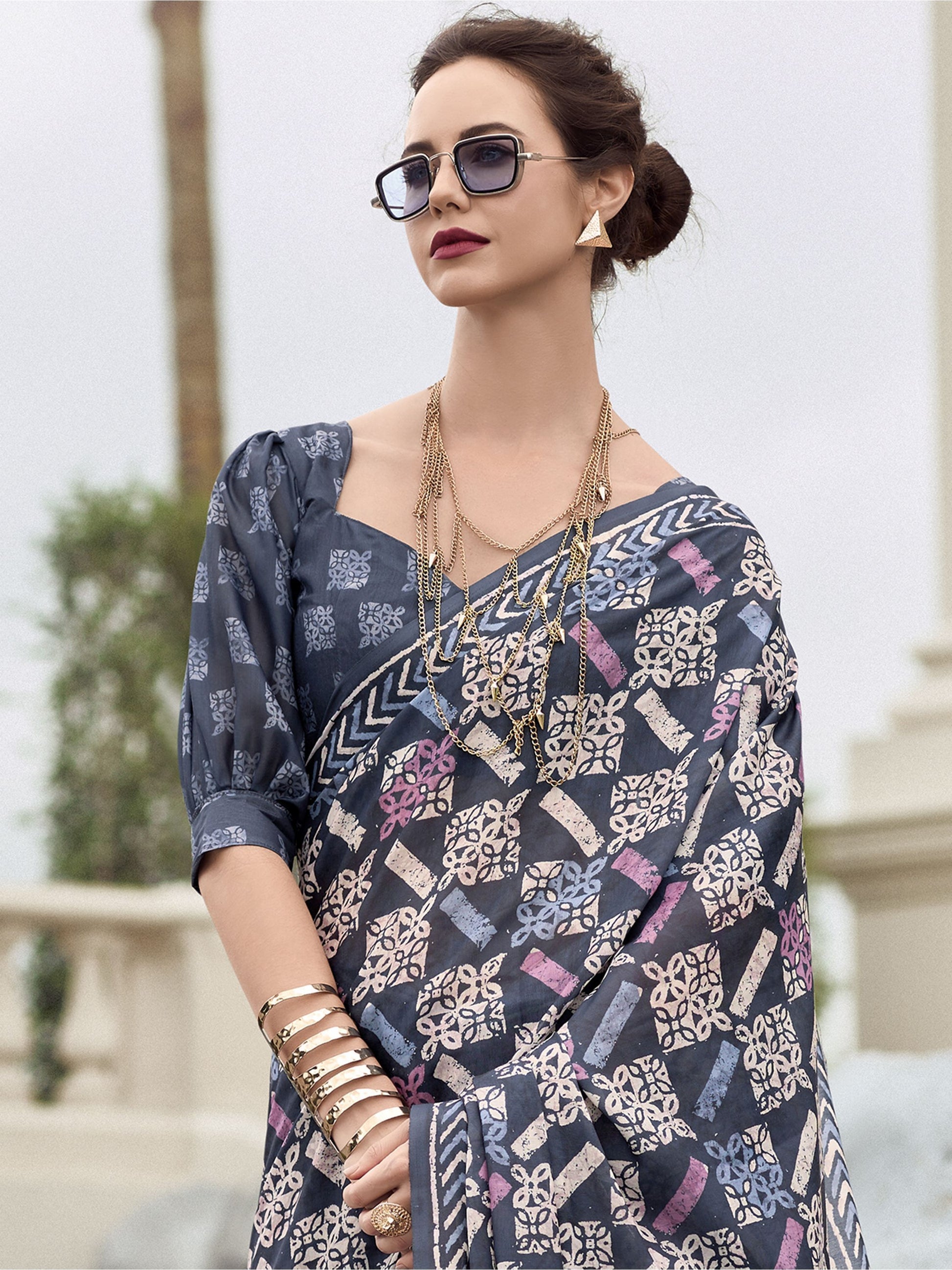 Blue pure mulmul cotton sarees with price
