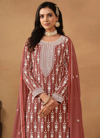 Thread embroidery sharara suit for women