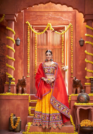 Yellow navratri lehenga choli with dupatta price
