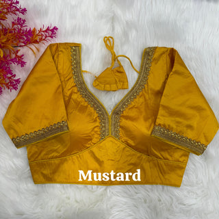 Beautiful Lace border Mustard Blouse