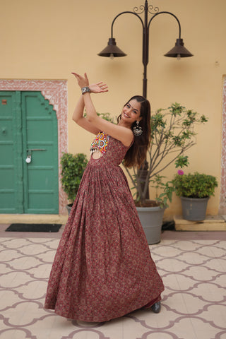 Maroon traditional gown