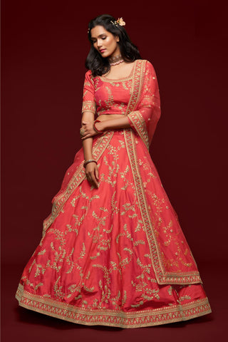 Gajri color silk lehenga choli with price