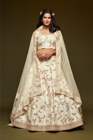 White color silk lehenga choli bridal with price