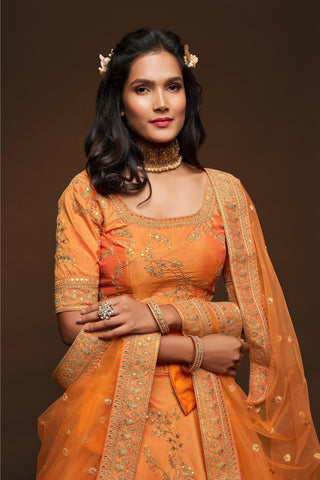 Orange lehenga Bridal