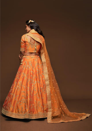 Orange bridal Lehenga with Price