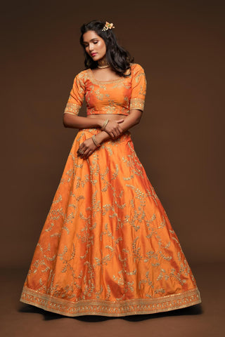 Orange lehenga Wdding Wear