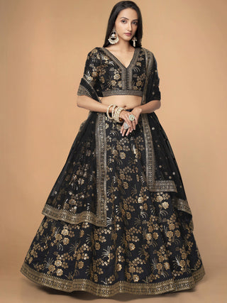 Modern Black Lehenga For Wedding