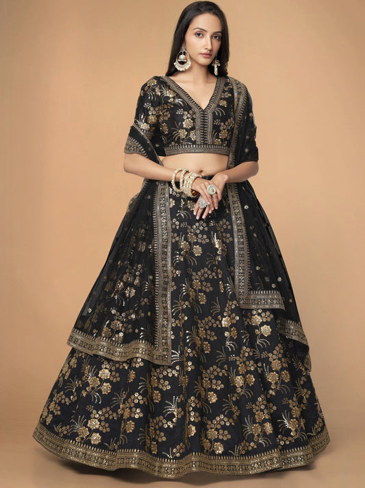 Modern Black Lehenga For Wedding
