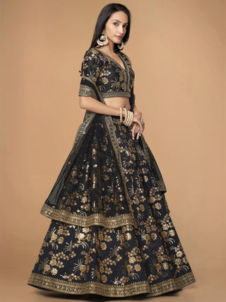 Simple Black Lehenga for Wedding