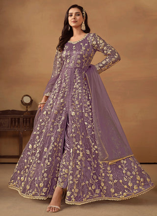 Purple color salwar suit with dupatta