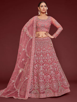 heavy pink  lehenga choli