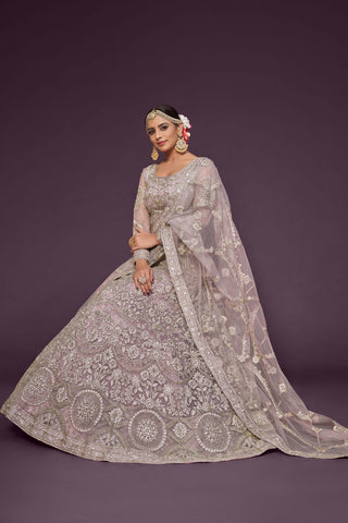 dusky orchid lehenga wedding