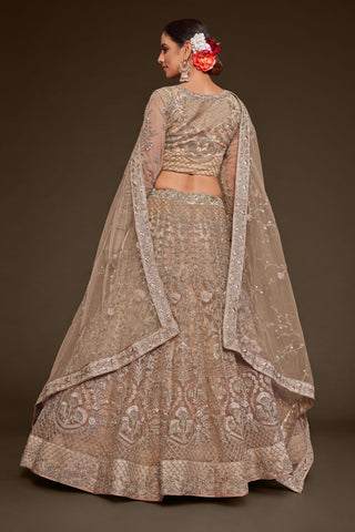 Beige Lehenga combination