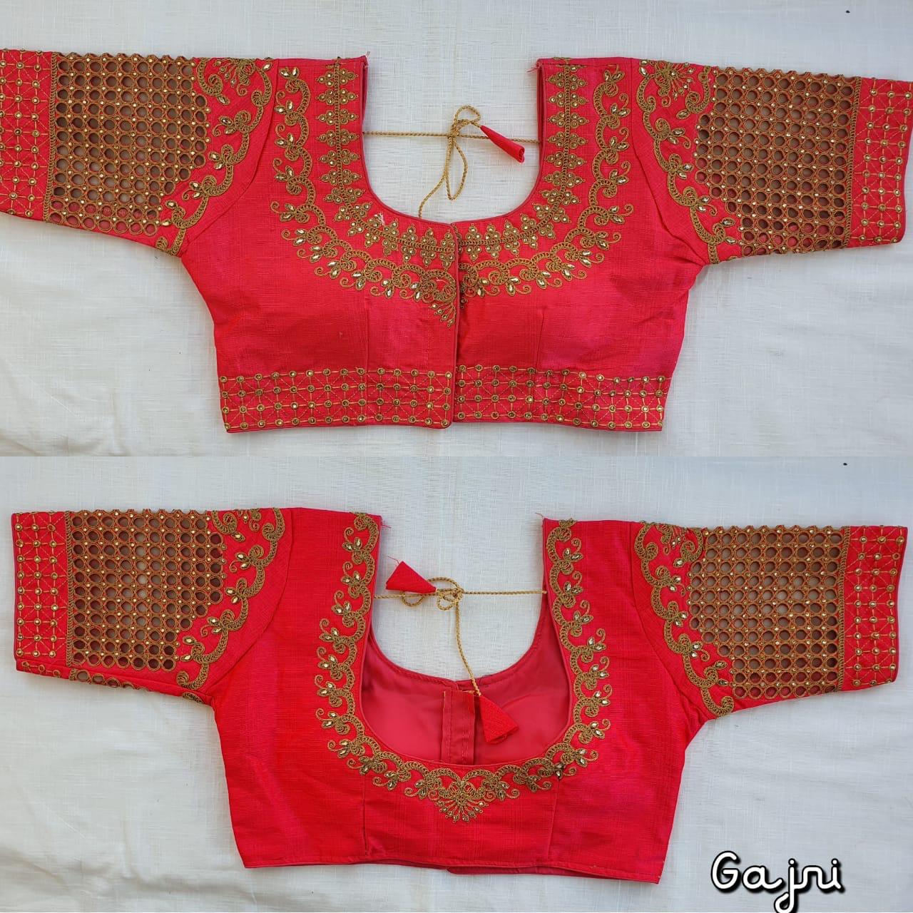 Gajri color phantom silk blouse images