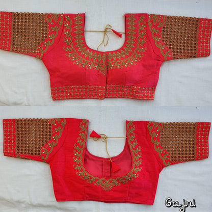 Gajri color phantom silk blouse images