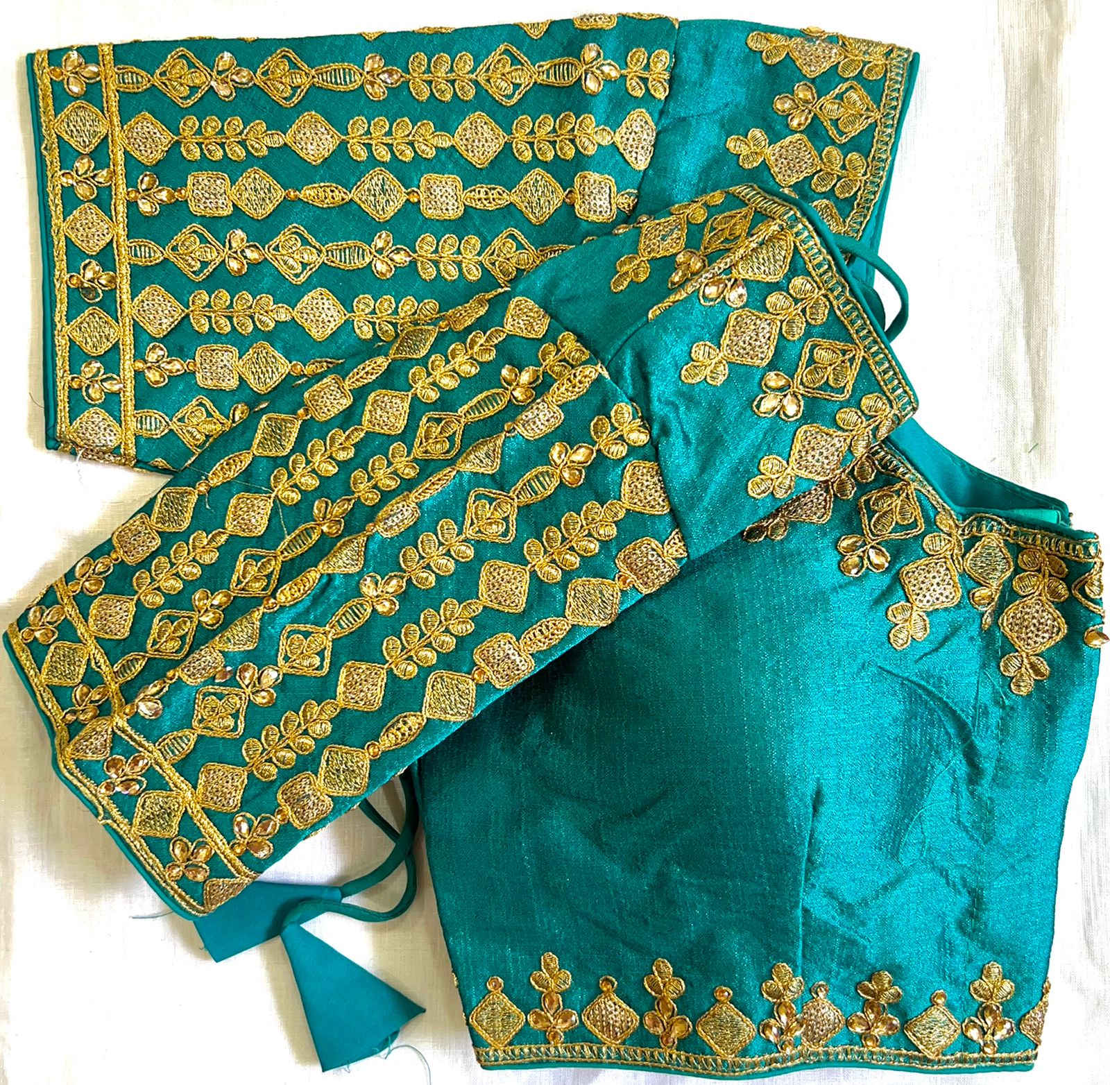 Rama color phantom silk sequins work blouse 