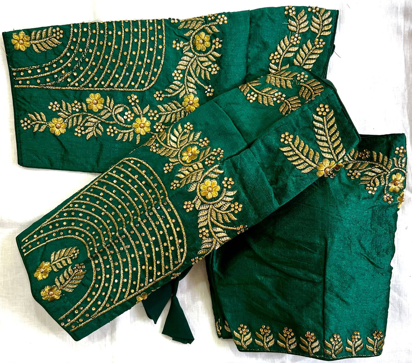 Dark Green color phantom silk blouse price