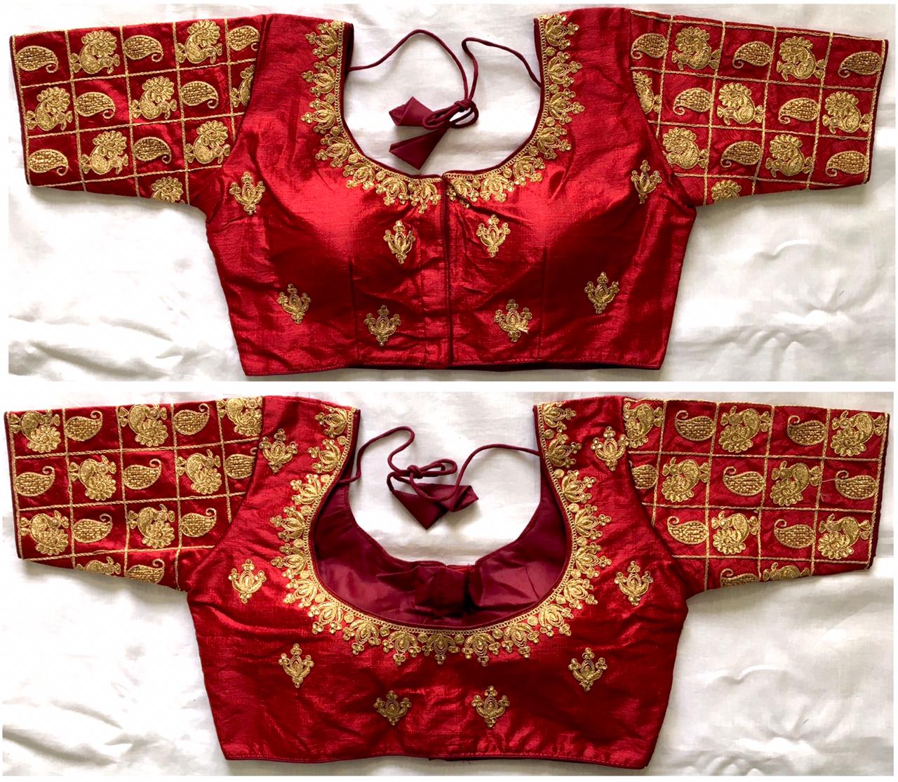 Rust color phantom silk blouse for women