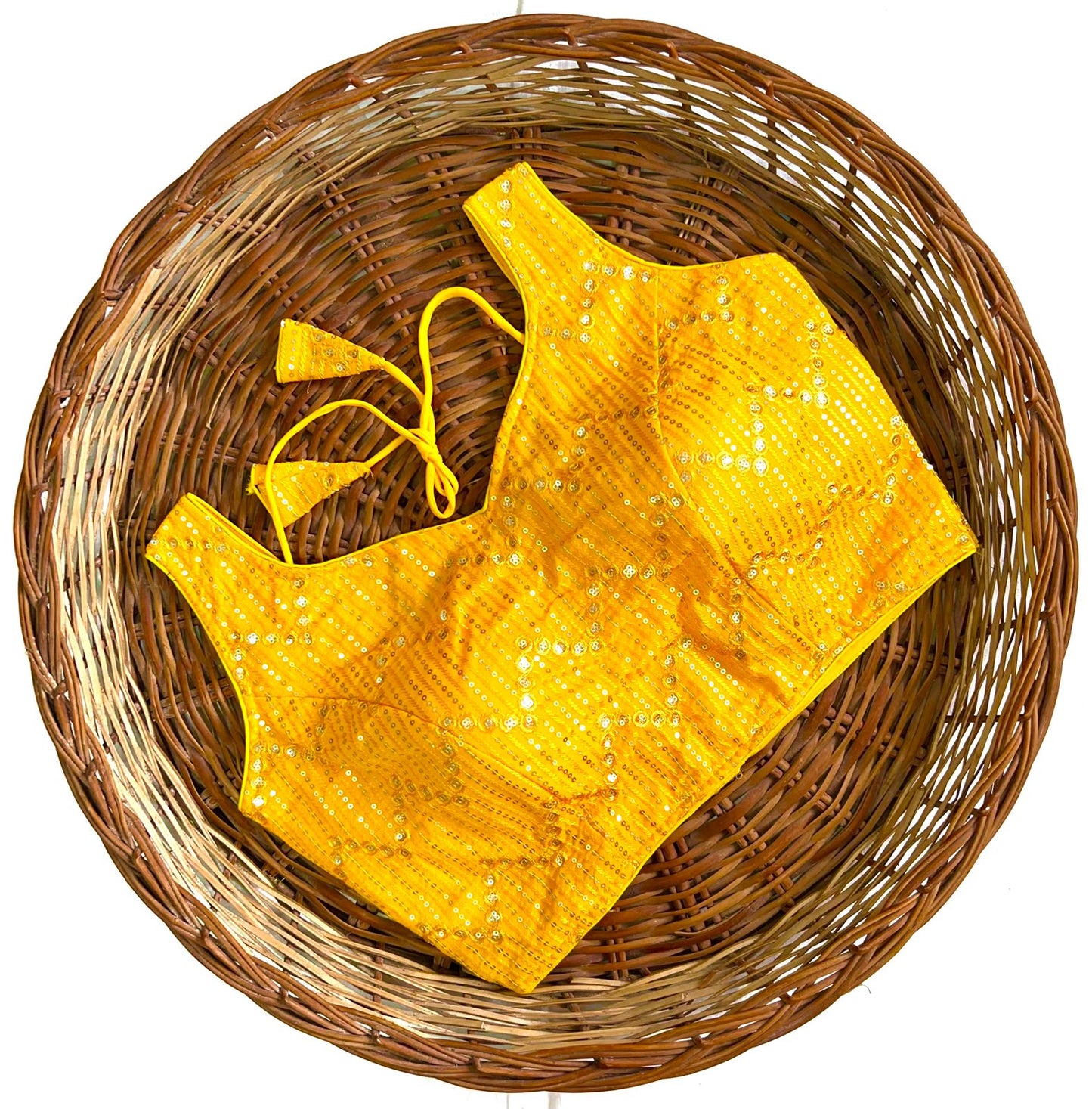 Yellow color georgette silk blouse images
