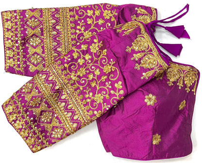 Wine color silk sequins work lehenga wedding blouse