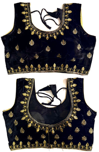 Black Velvet Blouse Design