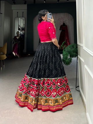 Black tussar silk lehenga choli for women online
