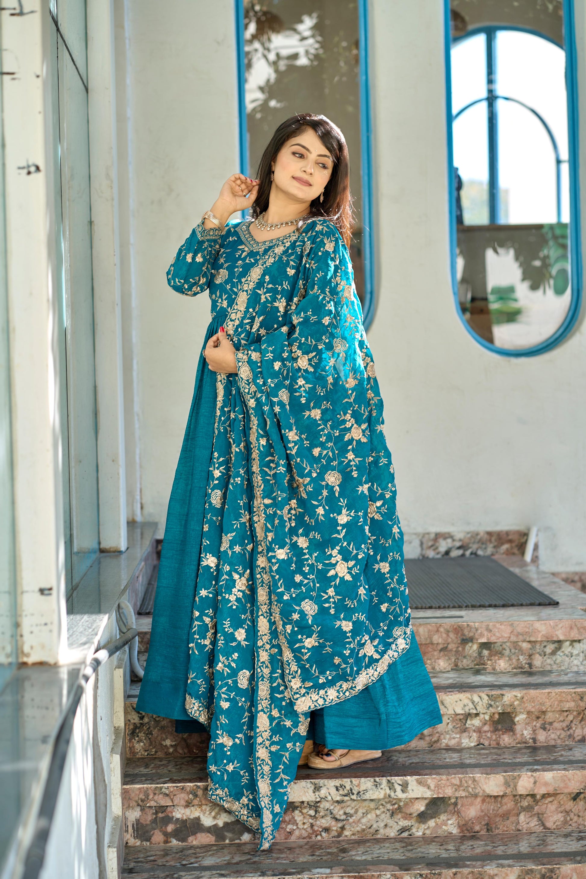 Rama color crunchy gown online shopping

