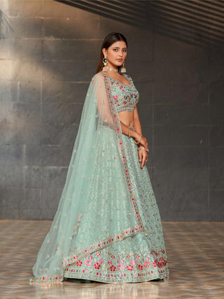 Sky Blue Lehenga for Wedding