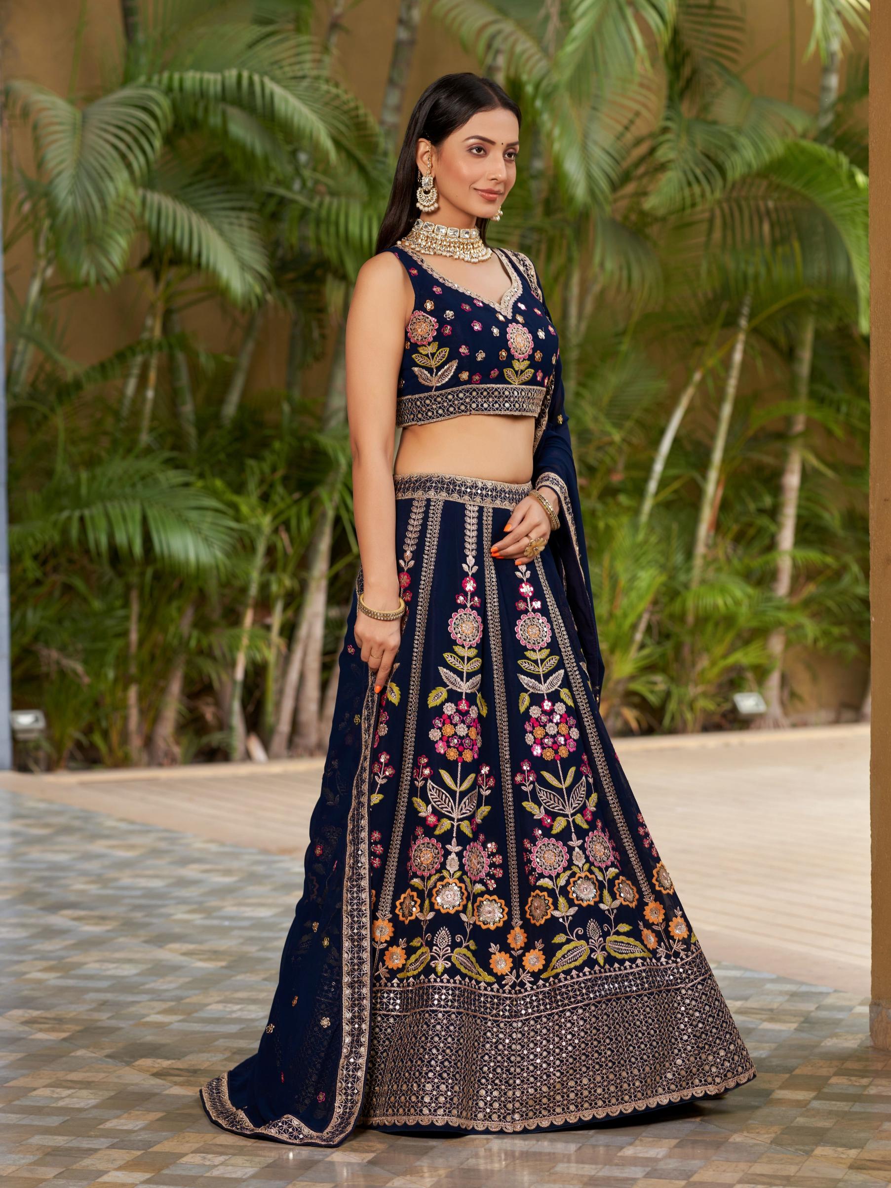 georgette lehenga for wedding