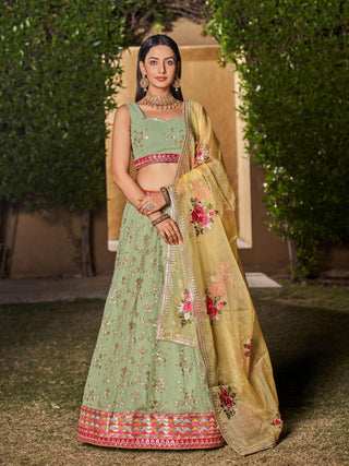 georgette  pista lehenga for wedding