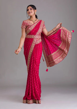 Pink Georgette sarees Party Wear