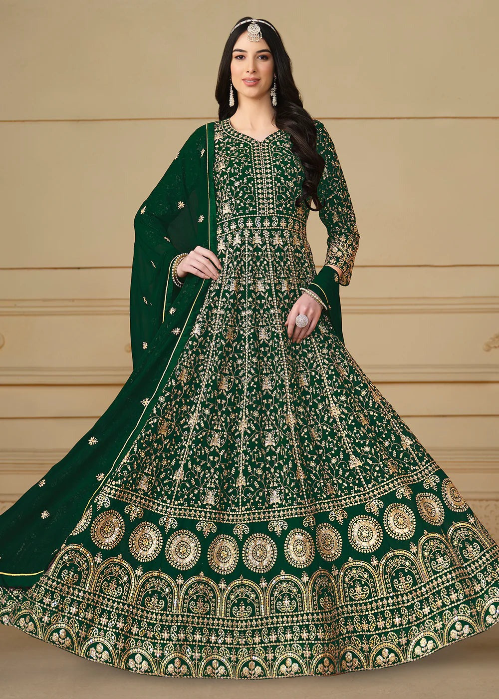Green Ethnic dress for mehndi function
