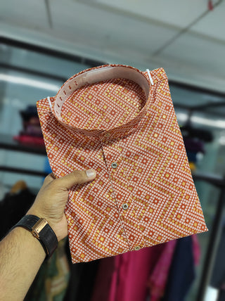 Traditional orange kurta for men