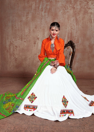 White Chaniya Choli for Navratri
