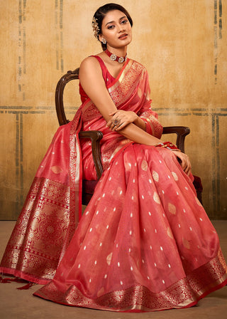 Red Tissue Silk Saree
