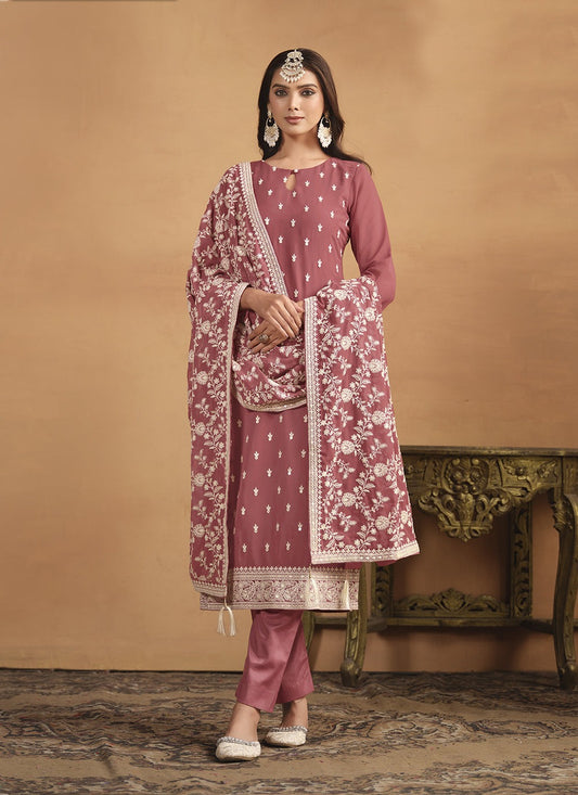 Peach color georgette salwar suit images