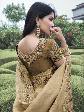 Brown color weaving saree online shopping