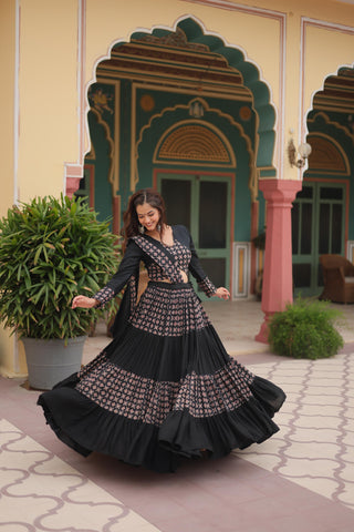 Simple black lehenga choli for women