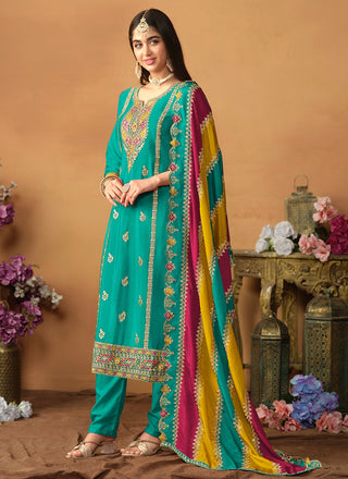 Rama color salwar kameez for women online
