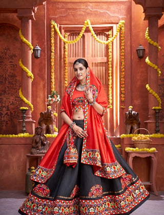 Simple red navratri lehenga choli with price in india