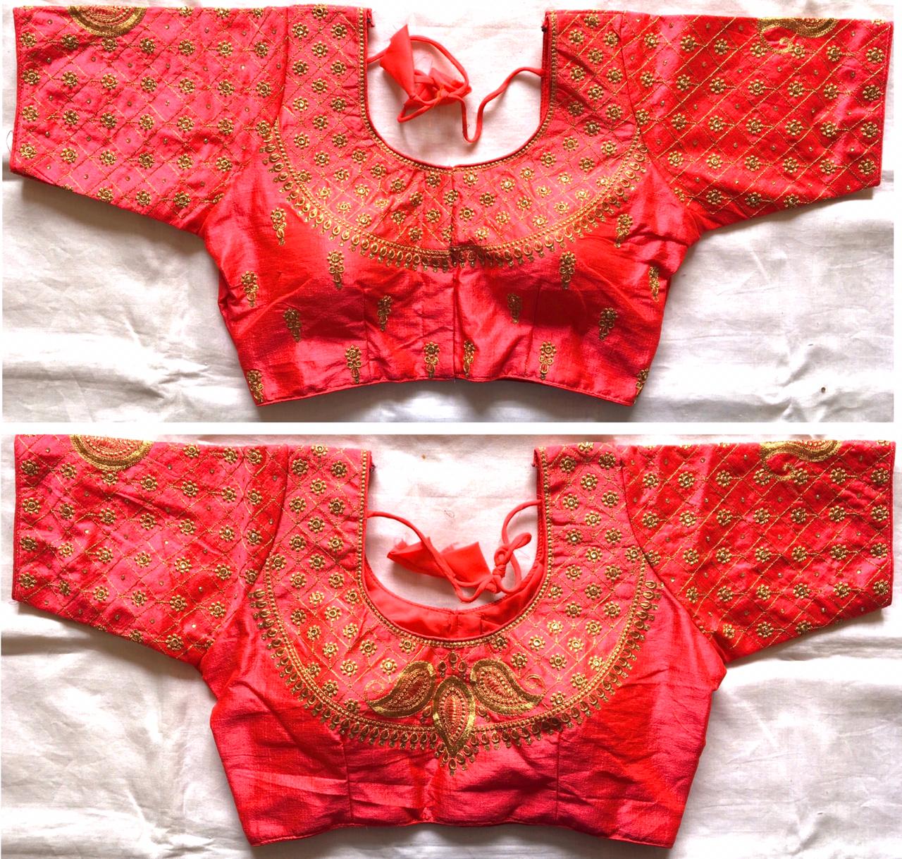 Light Pink color phantom silk blouse images 