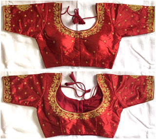 phantom silk Red blouse For Saree