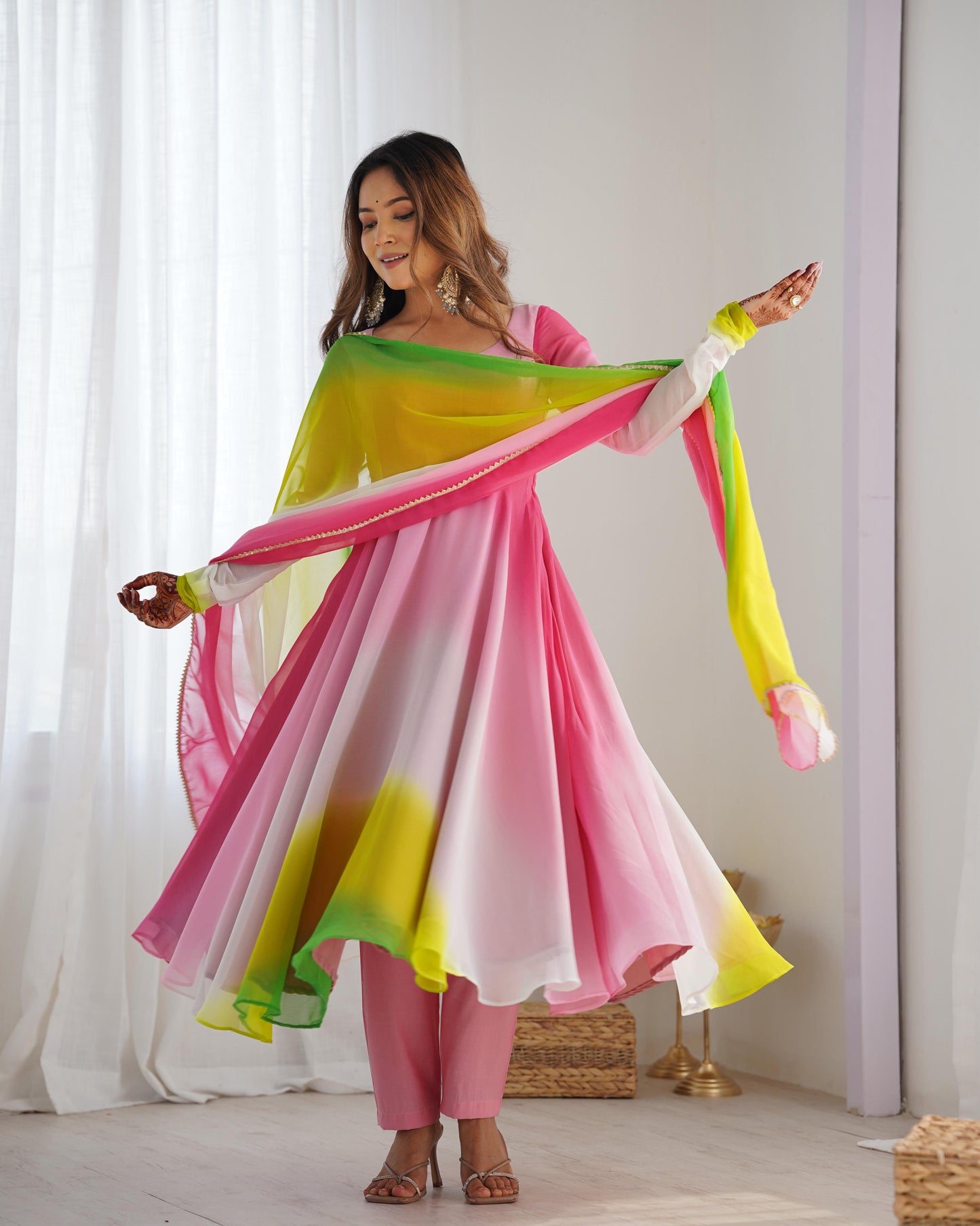 Multi color georgette salwar suit for women