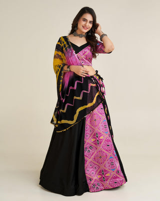 Black rayon navratri chaniya choli for women price
