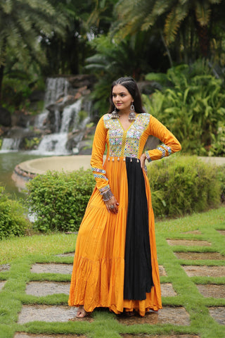 Yellow navratri gown price
