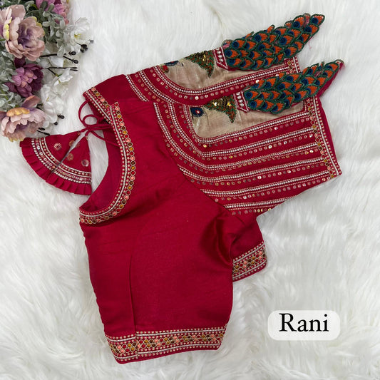 Rani color silk wedding wear blouse
