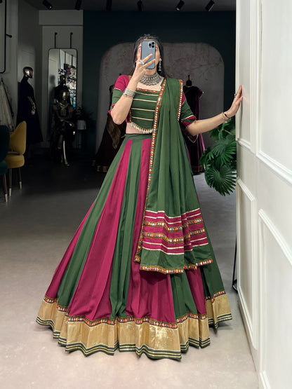 Maroon color mirror work ghagra choli USA