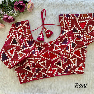 Velvet Rani  Blouse For Navaratri Choli