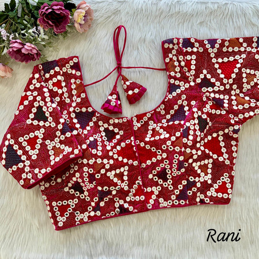 Velvet Rani  Blouse For Navaratri Choli