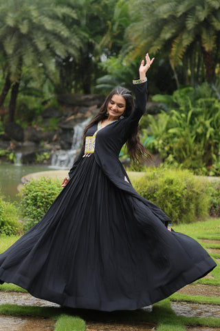 Black rayon navratri gown price
